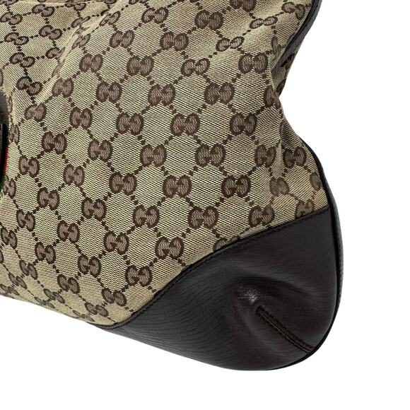 Gucci Jackie Horsebit Hobo Bag GG Canvas Monogram Brown Leather Vintage - Picture 4 of 15